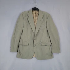 Haspel Men's Blazer Jacket Green 40R Cotton Dry Clean Sport Coat