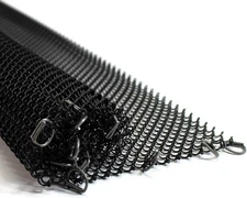 Midwest Hearth Fireplace Mesh Screen Curtain 28" x 24" Black Panel Made In USA