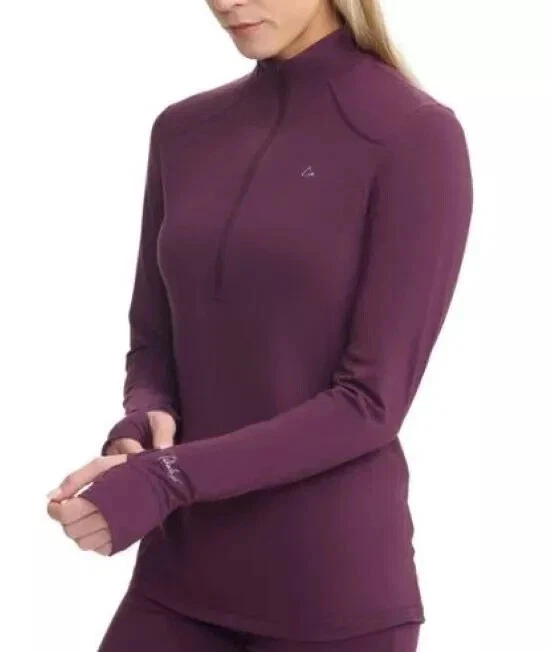 Paradox Womens Merino Wool Blend Performance Base Layer Top Small Purple 1/4 Zip