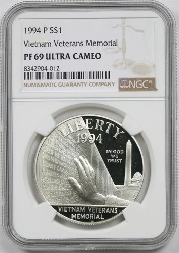 1994-P Vietnam $1 NGC PF 69 Ultra Cameo Silver Commemorative Dollar