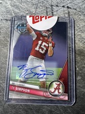Ty Simpson 2023 Bowman University U Chrome #23 Auto Topps Sealed Base