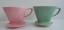 50-60er Kaffeefilter Melitta 102 rosa + mintgrün 3-Loch sehr guter Zustand