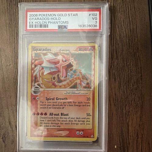 2006 Pokemon TCG Gold Star Gyarados Holo EX Holon Phantoms #102 PSA 3