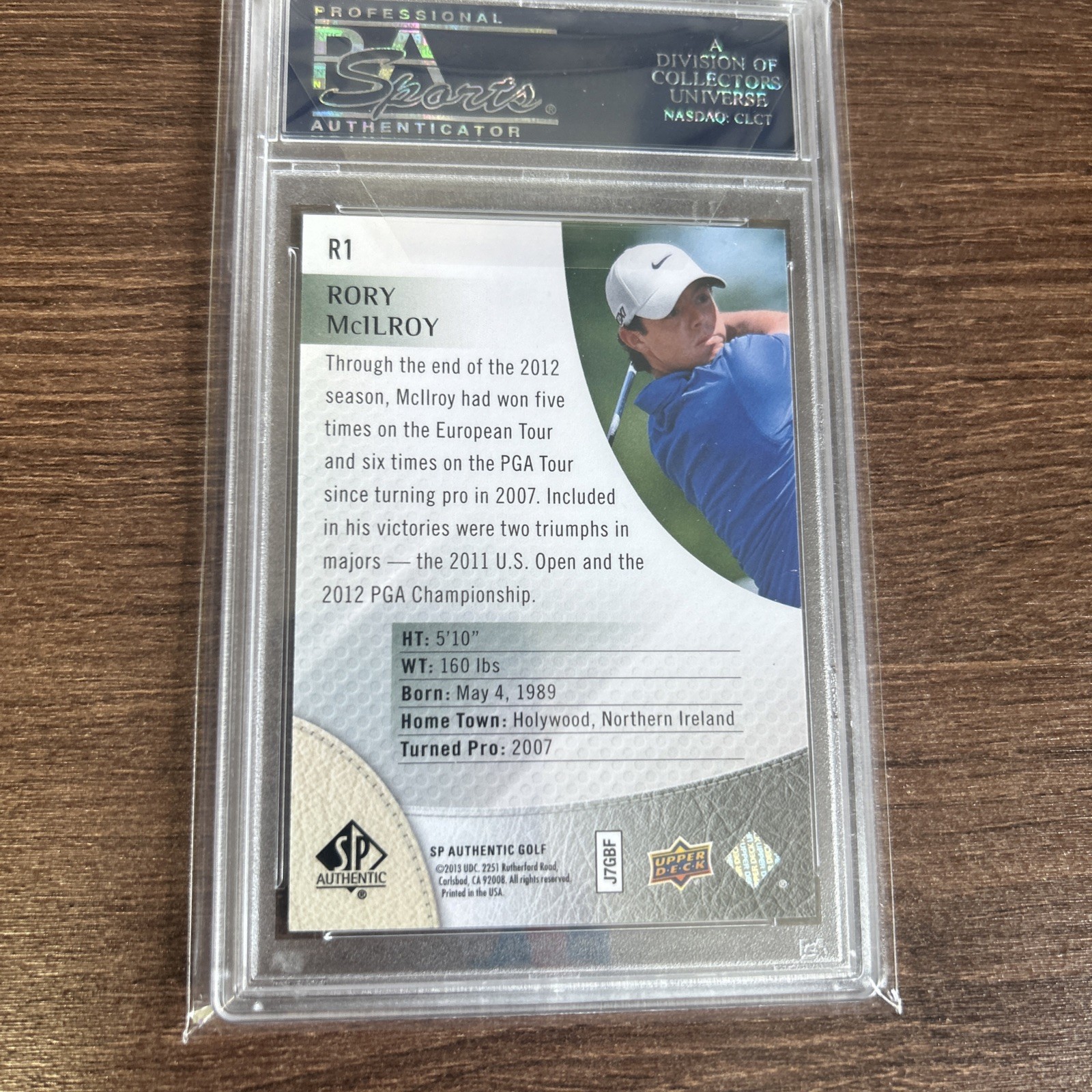 2014 SP Authentic Rookie Extended Series Rory McIlroy PSA 8 view 2