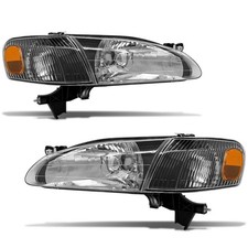 2pcs Headlights Assembly For 1998-2000 Toyota Corolla Chrome Headlamp Leftright