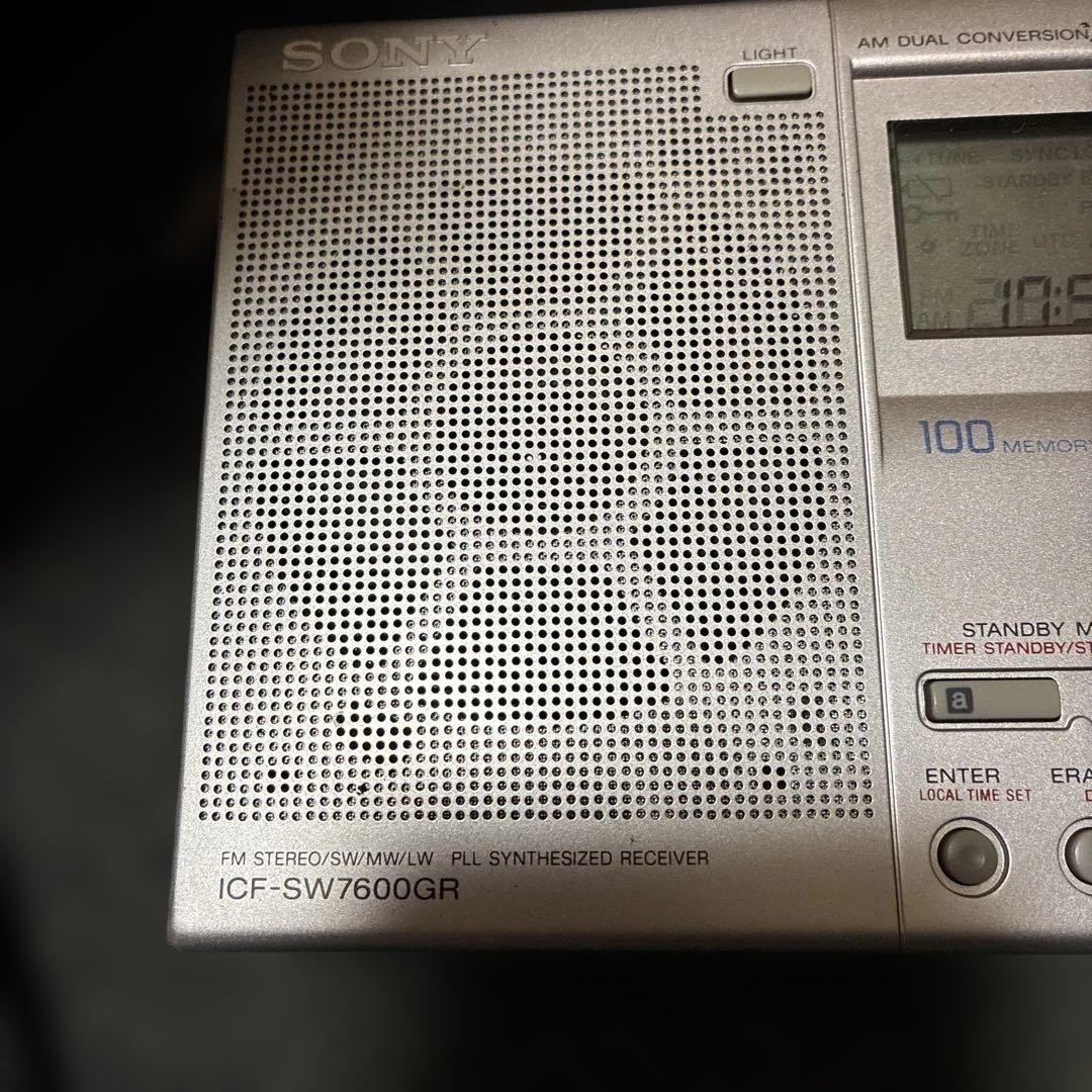 Sony ICF-SW7600GR World Band Receiver FM/SW/MW/LW Radio w/box Used