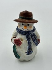 Vintage Glitter Snowman Christmas Collectible Decor