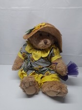 Vintage Russ Teddy Bear Russ Timeless Pretty Sunflower Dress  Sun Hat