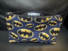 Handmade Batman Zipper Pouch 👝 Accessories💥 Makeup 💥 Travel 💥 Bat Symbol