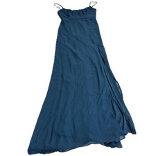 Birdy Grey Dress Women Small Dark Teal Amy Chiffon Maxi Bridesmaid Gown