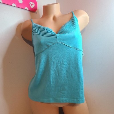 Y2K Vintage Valerie Stevens Pima Cotton Built-in Bra Tank Size XL