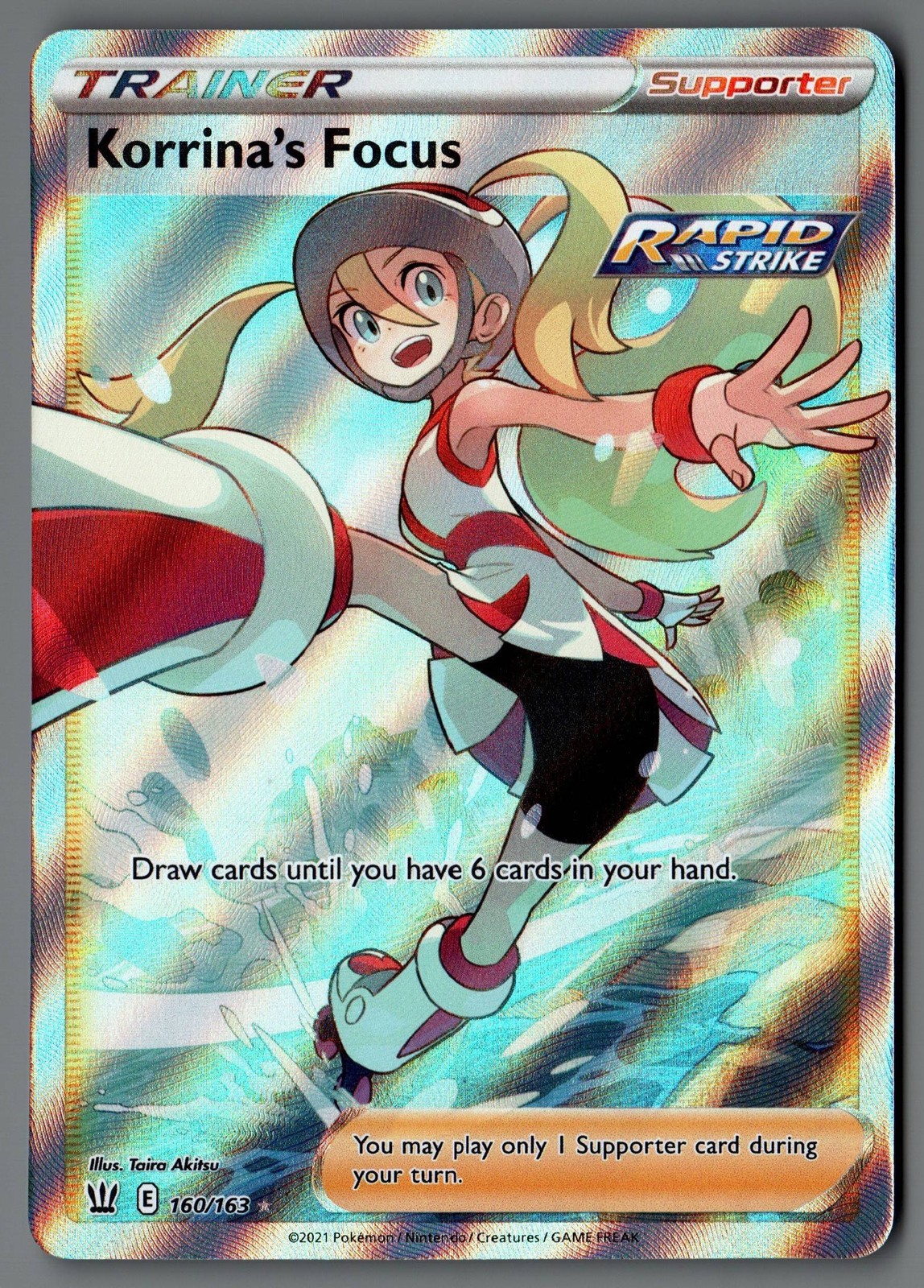 Korrina's Focus (Full Art) 160/163 SWSH05: Battle Styles Pokemon Card
