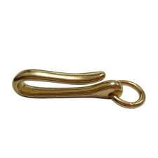 2 Size Retro Solid Brass KeyChain Key Ring Belt U Hook Wallet Chain Fish Hook A