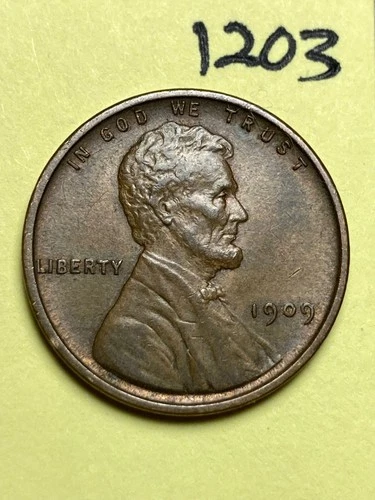 1909-VDB LINCOLN WHEAT CENT, VERY HIGH GRADE!, XF-AU #1203
