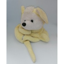 Ancienne peluche range pyjama renard jaune blanc vert fleurs motifs  - 29203