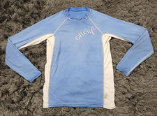 O'Neill Rash Guard Shirt Girls 16 Blue White Long Sleeve Skins SPF 50 Swim Flaw