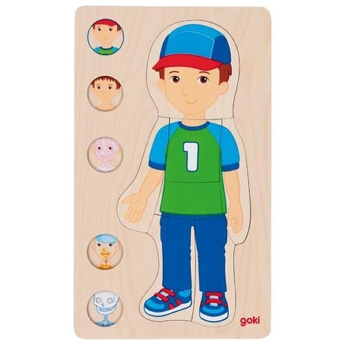 Puzzle anatomie corps humain en bois pour garçon de 5 couches et 29 pièces