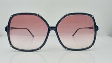 Vintage Adele Black Silver Oval Hong Kong Sunglasses FRAMES ONLY