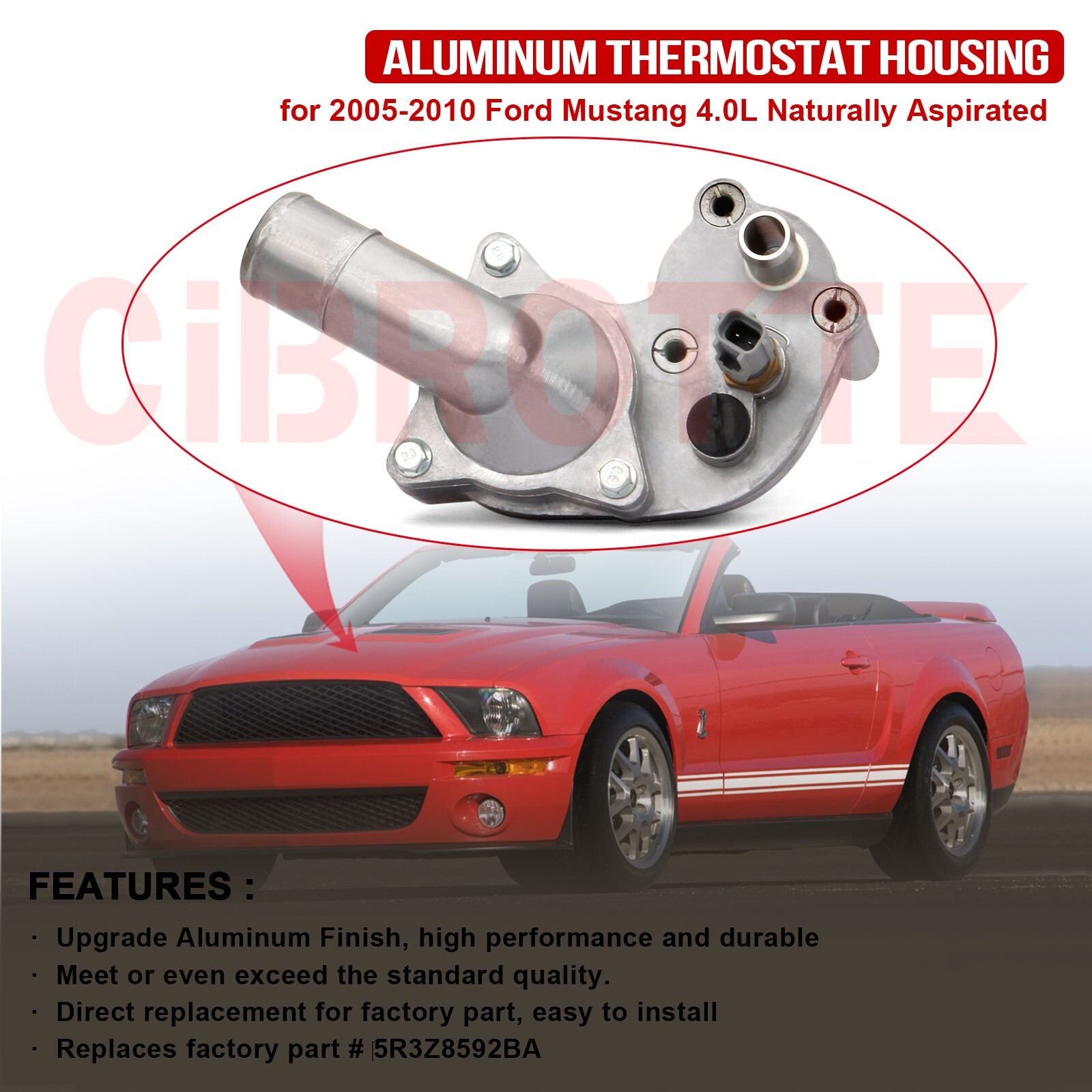 Upgrade Aluminum Thermostat Housing Assembly for 20052010 Ford Mustang 4.0L NA eBay