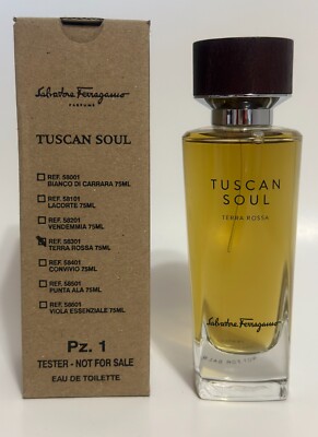 Salvatore Ferragamo Tuscan Soul TERRA ROSA Unisex Edt Spray 2.5oz/ 75ml Tst Box