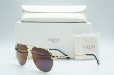 NEW FRED FG 40024U 30C GOLD BLACK AUTHENTIC SUNGLASSES FRAMES 60-11