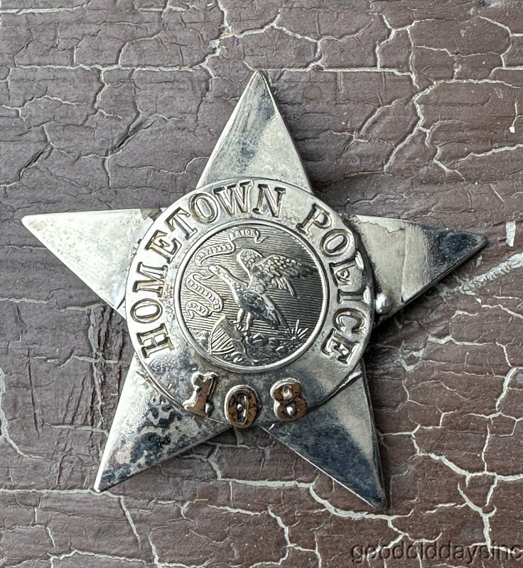 Vintage Obsolete 1950's Hometown Police Badge Star Meyer & Wenthe Chicago