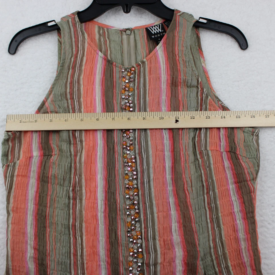 Regata feminina WORTH leve assimétrica listrada tamanho P multicolor - Imagem 3 de 4