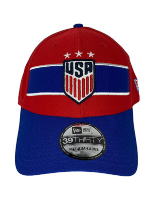 New Era 39Thirty USA Soccer Hat Size Medium/Large Red Blue - Main Image