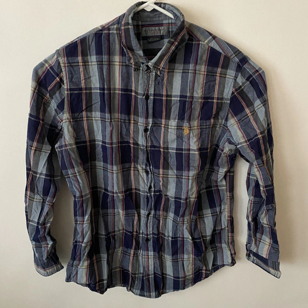 us polo blue check shirt