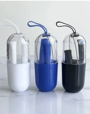 Reusable￼ Silicone Straw W/Case Cleaning Brush Lot Of 3