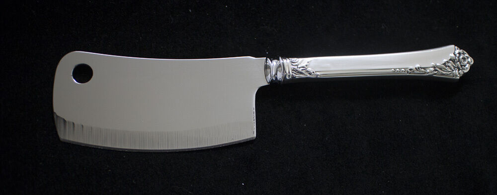 ONEIDA DAMASK ROSE STERLING CHEESE CLEAVER
