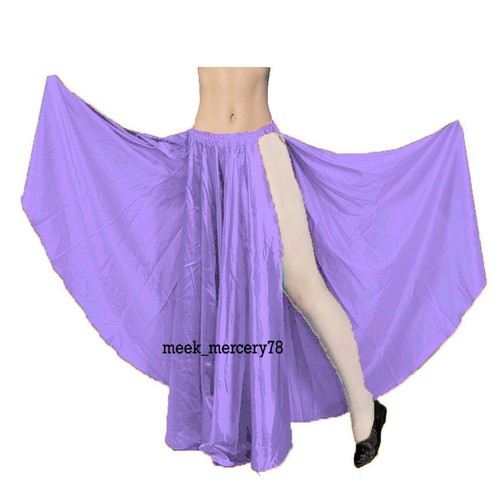 Side Cut Slit Skirt Adult Dancewear Belly Dance Satin Costumes Plus Size S2 - Picture 48 of 86