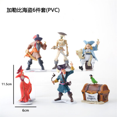 6pcs/set Pirates of the Caribbean Jack Sparrow Kuchendekoration Spielzeug 