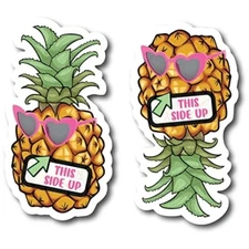 Combo 2 Pk This Side Up Right Side Up and Upside Down Pineapple with Sunglasses
