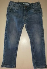 DKNY girls size 5 DENIM JEANS blue adjustable waist tabs PANTS CUTE AND CLEAN  