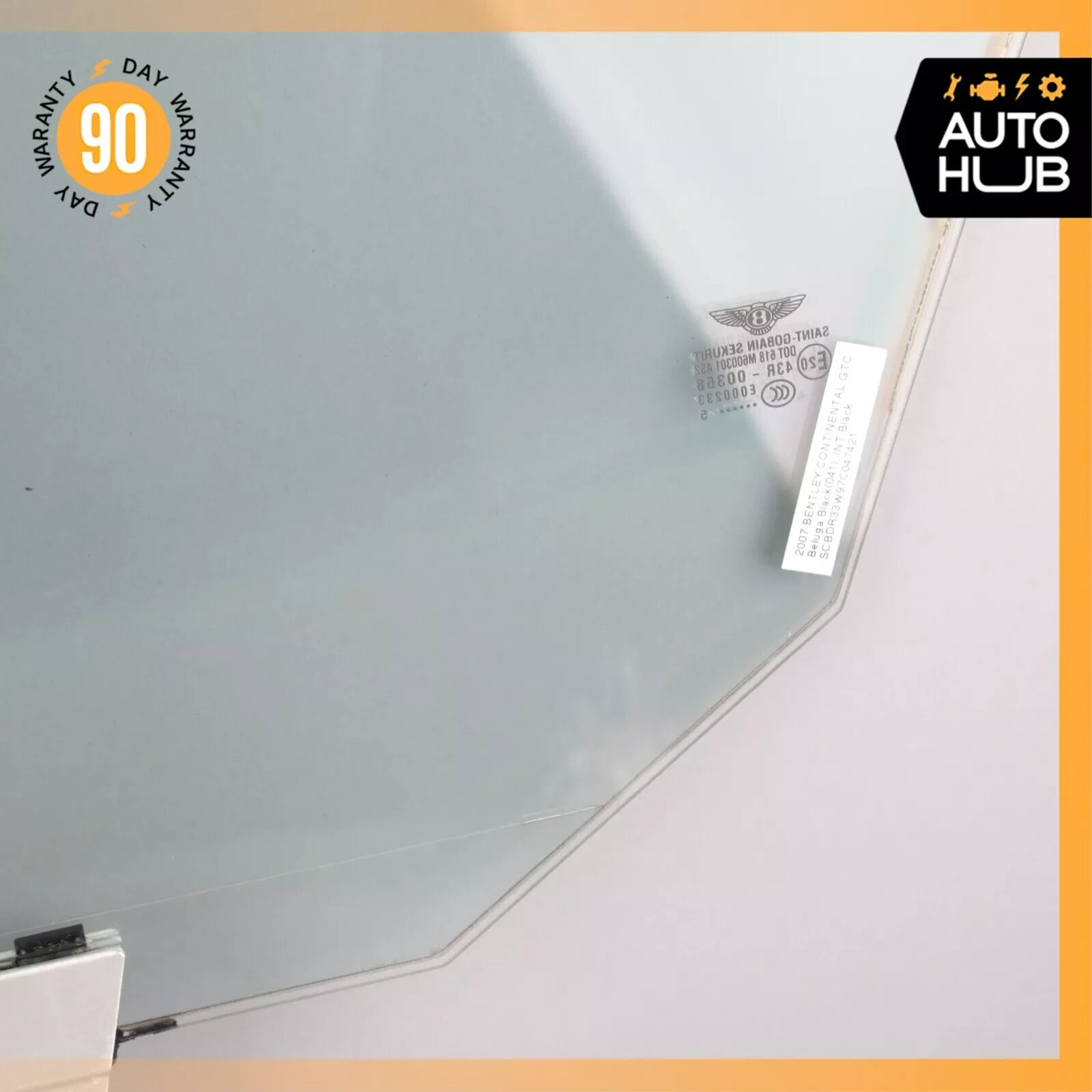 03-10 Bentley Continental GT Coupe Front Right Side Door Window Glass OEM