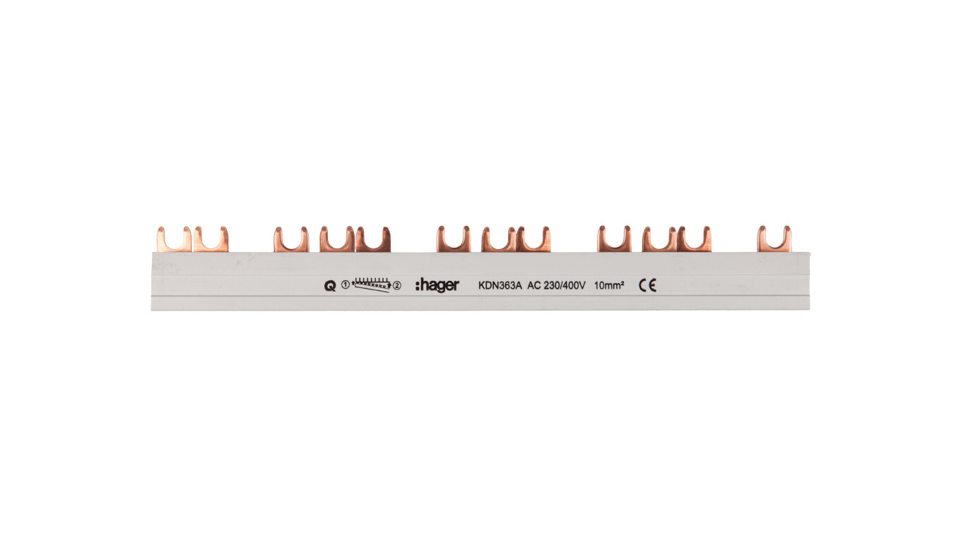 3P 63A 10mm2 spade busbar (12 modules) KDN363A /T2UK
