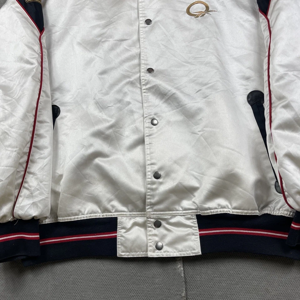Chaqueta de Colección Allen Iverson Reebok Para Hombre XL Blanca Satinada Edición Limitada Bombardero a Presión Foto 4 de 4