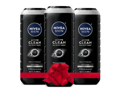 Nivea Men DEEP Active Clean Charcoal Body Wash, Cleansing Body Wash with Natural