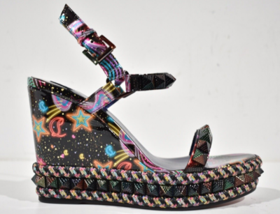 Christian Louboutin Pyraclou 110 Black Starlight Platform Wedge