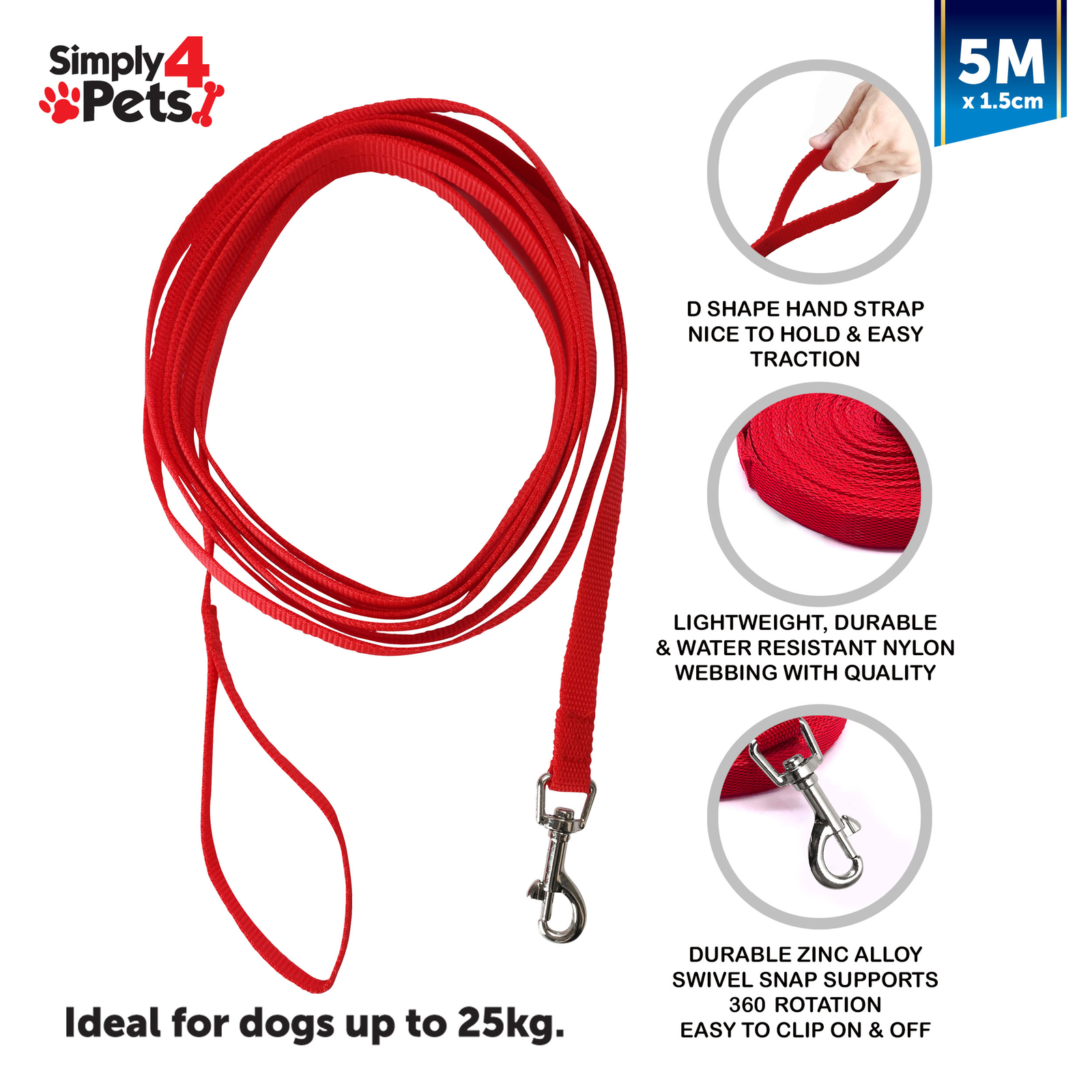🔥 10m 5m Extra Long Dog Lead Training Leash Strong Large Recall Line