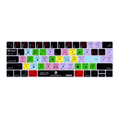 XSKN inDesign Shortcuts Keyboard Cover Skin for Macbook Pro 13.3/15.4 Touch Bar
