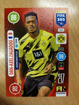 1x Panini Adrenalyn XL 2021 FIFA 365 Dan Axel ZAGADOU WONDER KID Mint #259 BVB