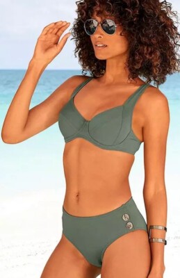 Vivance Olive Underwired Bikini Set UK 10B (fm67-3)