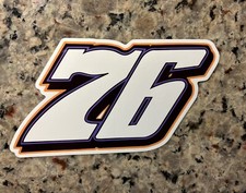 Brandon Overton #76 Decal, White- Glossy- Approximately 7” X 4” - Free Shipping