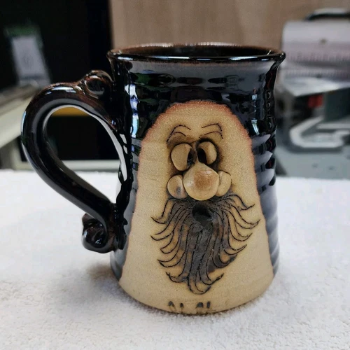 Vintage PETER PETRIE Signed FUNNY UGLY FACE / CUP MUG Art 
