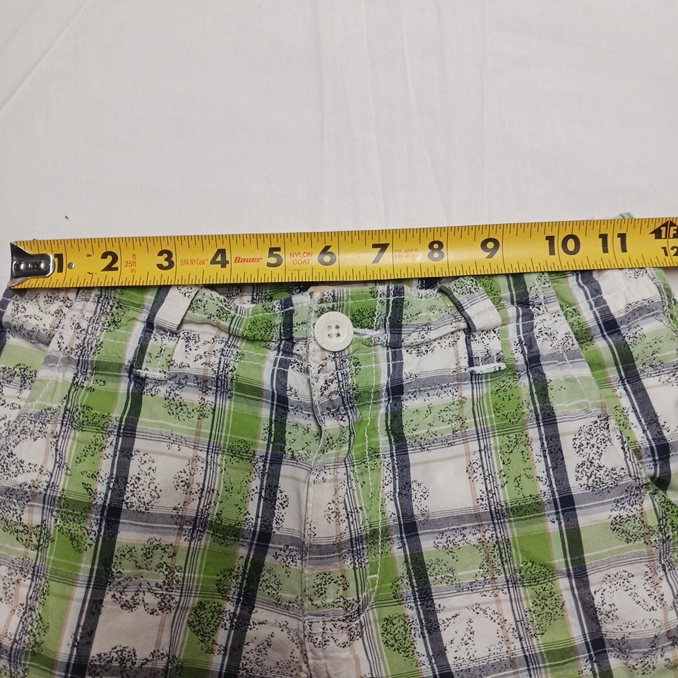 Pantalones Cortos Chinos a Cuadros J. Caqui Verde Negro Talla 8 Cremallera Ajustable Preppy Foto 4 de 4