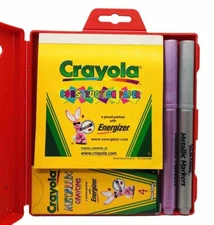 Vintage Easter Binney & Smith Crayola Energizer Bunny Crayons Marker Paper Case