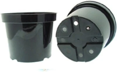 UK GROW Hydroponics Black Round Plastic Plant Pot 1L 2L 3L 4L 5L 7L 10L 15L 20L 30L
