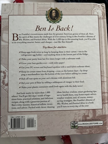 Ben Franklin's Almanac of Wit, Wisdom, and Practical Advice 2003 Hardcover Book - Picture 2 of 3